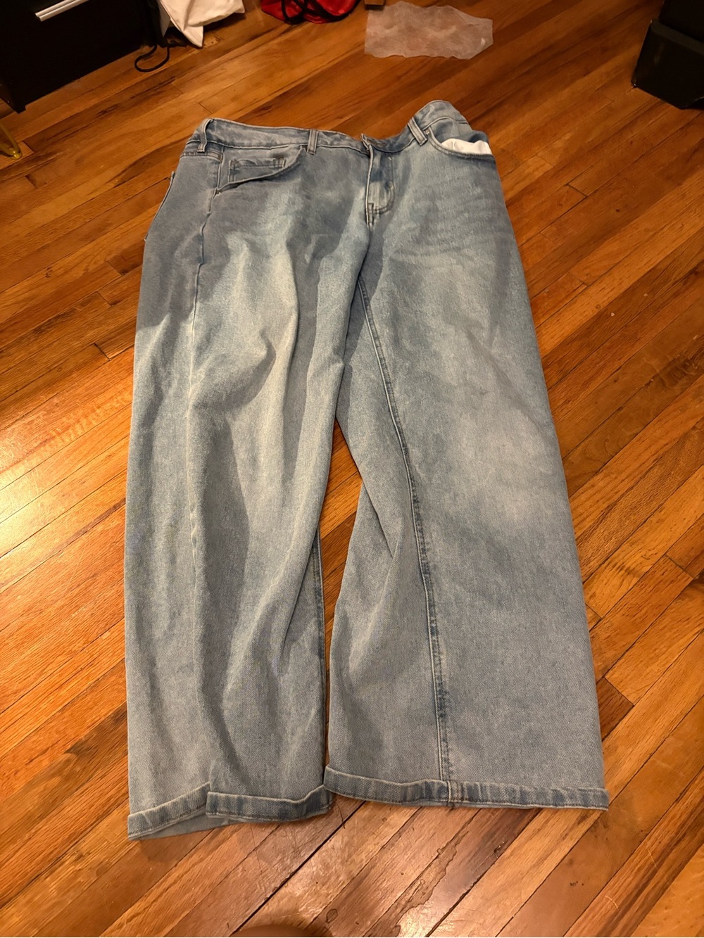 Wide Leg Light Blue Women's Jeans - Flared Fit